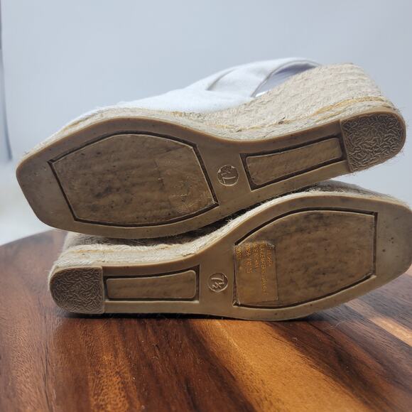 Colin Stuart Women White Fabric Upper Knotted Detail Espadrille Wedge Shoe 7.5 - Picture 5 of 8